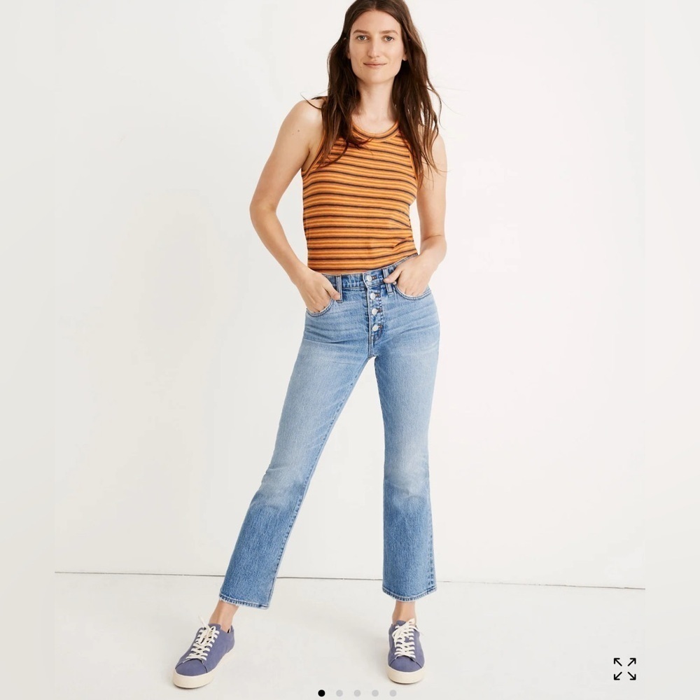 Madewell Cali Demi-Boot Jeans in Dory Wash: Comfort Stretch Edition SZ 27